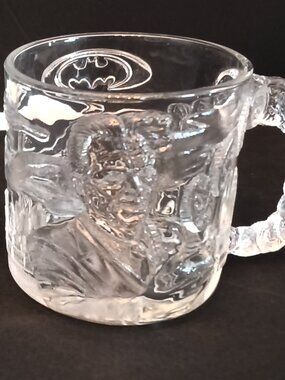 Batman Forever McDonald's 1995 Glass Mug Set Batman & Riddler